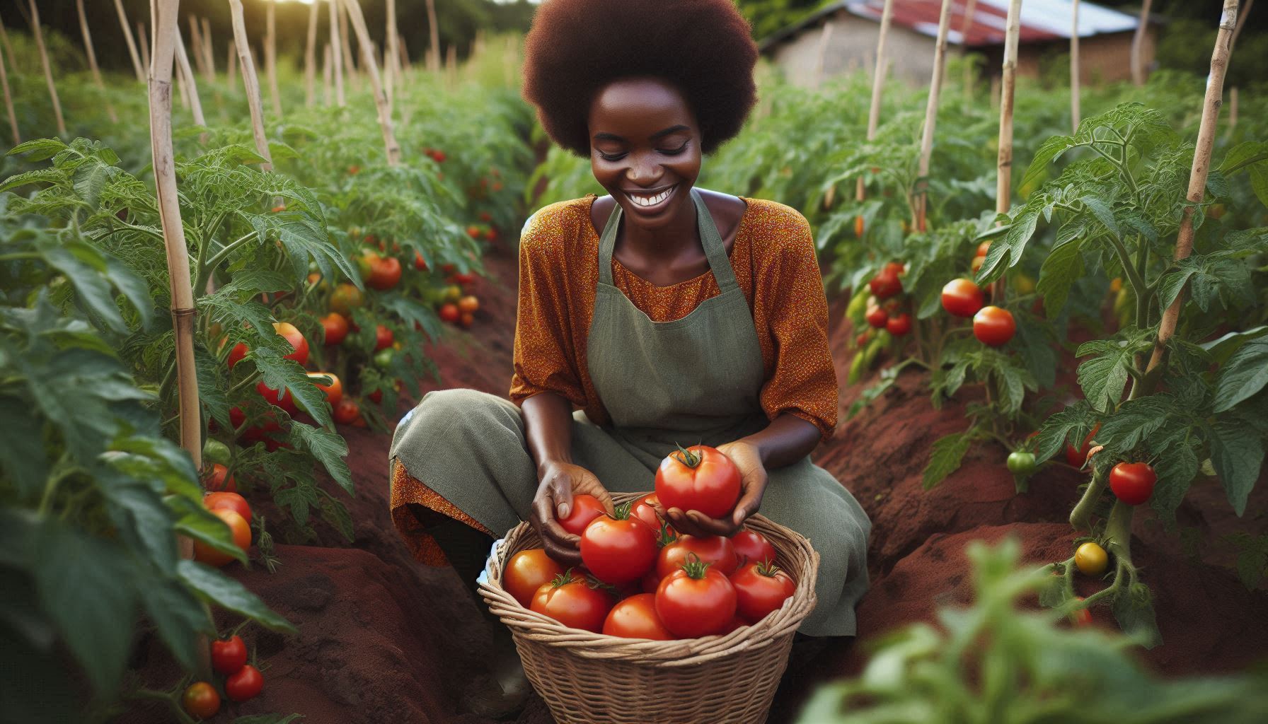 woman tomato